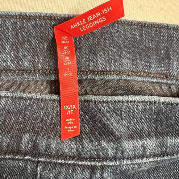 SPANX Pull On Jegging 1X Denim Look Stretch Pants Dark Wash Comfort Casual - Picture 8 of 11